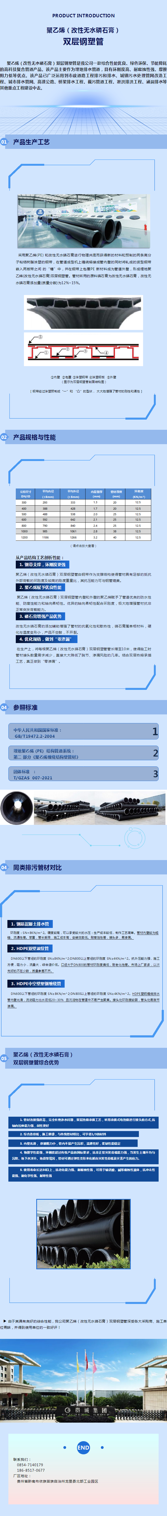 聚乙烯(改性无水磷石膏) 双层钢塑管 聚乙烯(改性无水磷石膏) 双层钢塑管